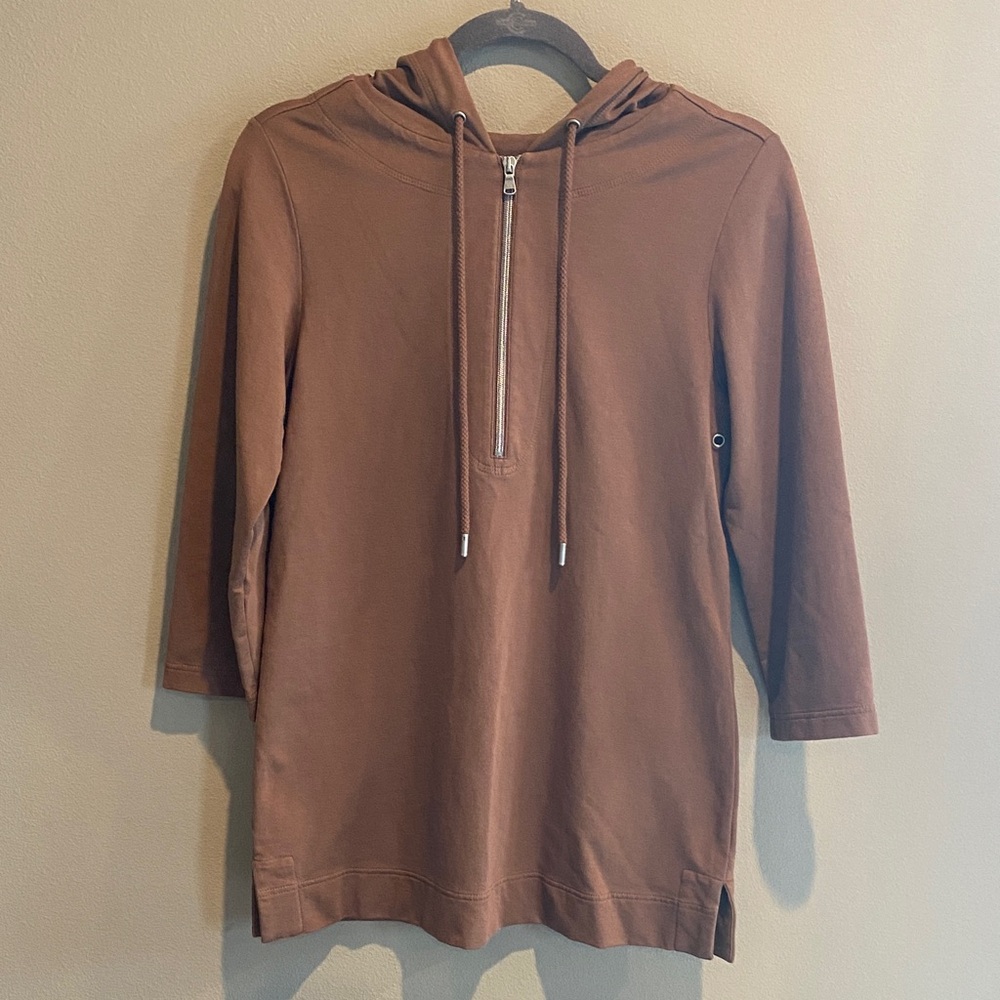 Tommy Bahama Brown Hooded Top with Half-Zip